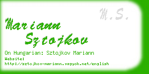 mariann sztojkov business card